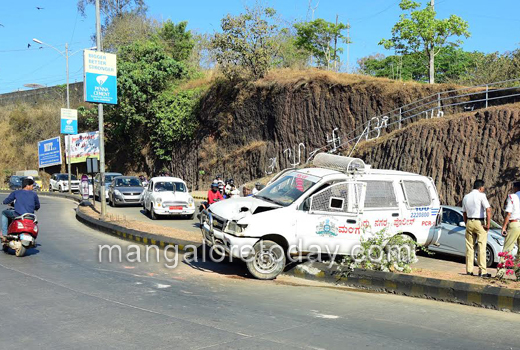 Police Car Hits Divider, 1